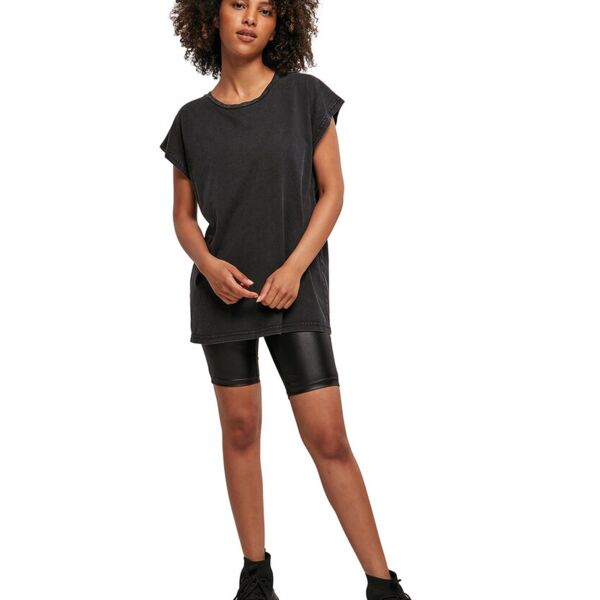 Women&#39;s acid washed extended shoulder tee Thumbnail