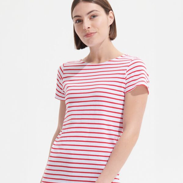 SOL&#39;S Ladies Miles Striped T-Shirt Thumbnail